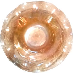 VINTAGE Carnival Glass Ruffled Fruit Salad Bowl